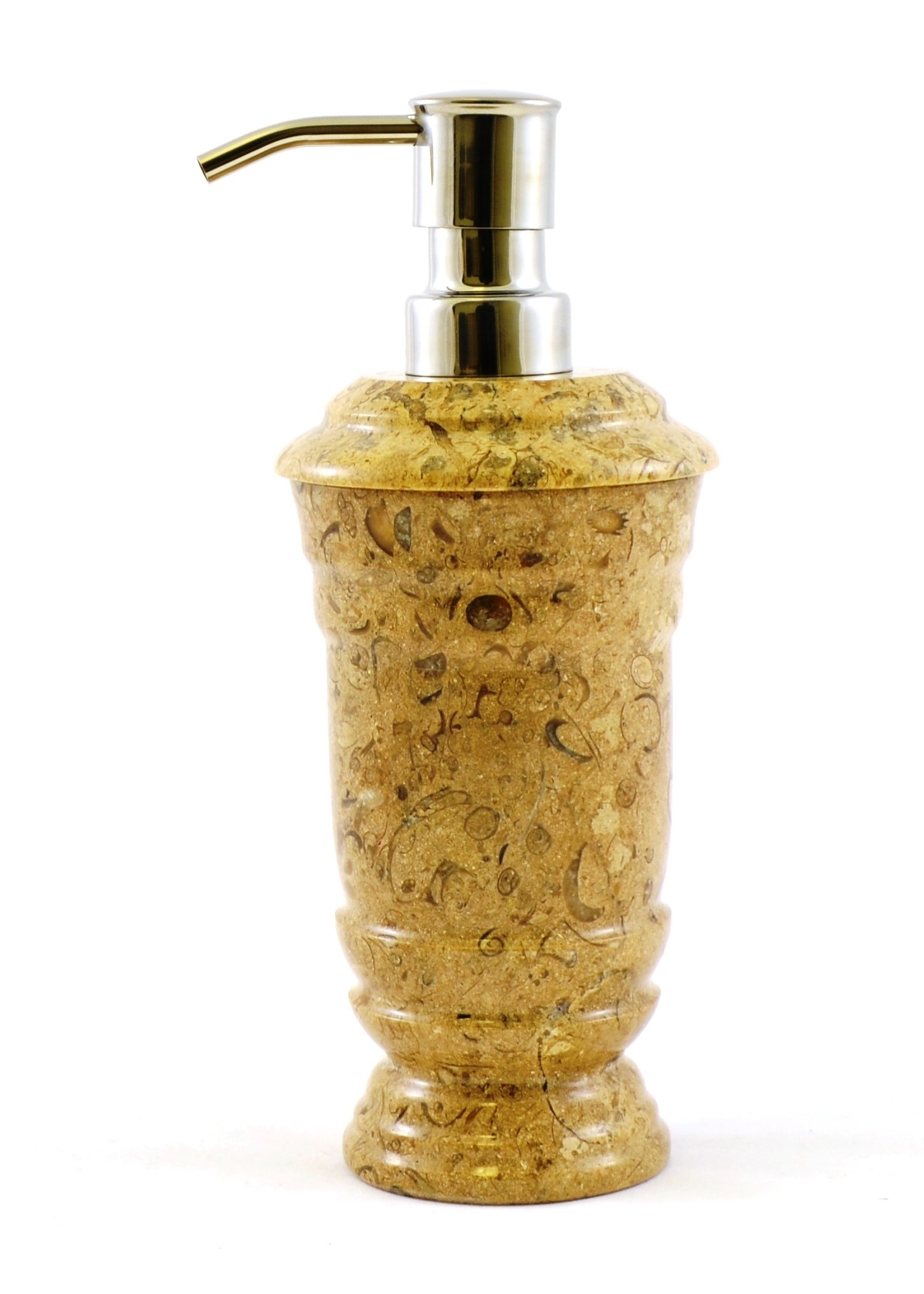 Natural Stone Soap Dispenser - Handcrafted Fossil Stone Design for Bathroom & Kitchen | Eco-Friendly Home Decor for Modern & Rustic Interiors