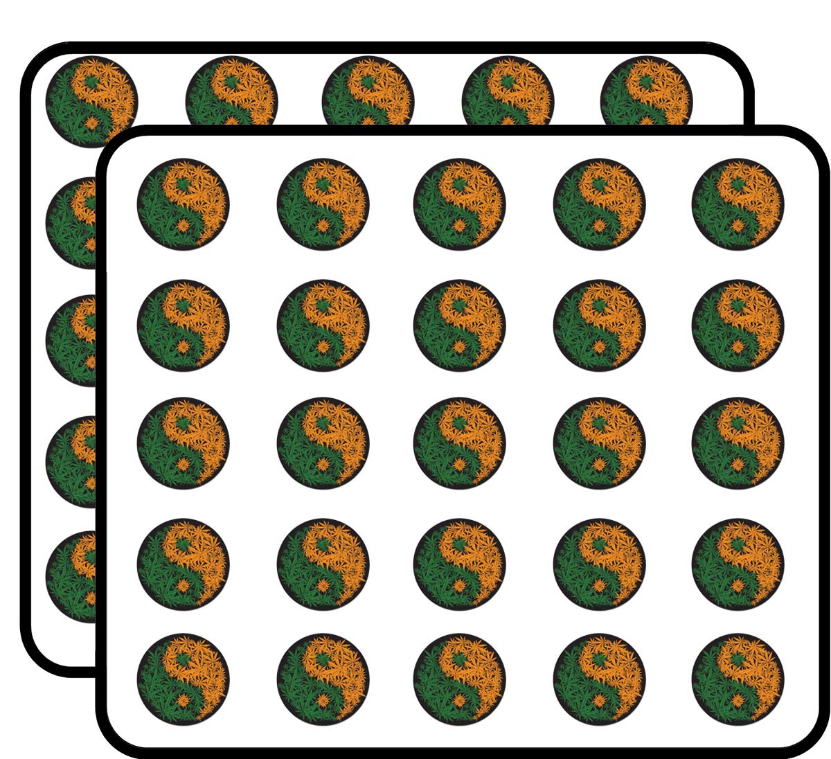 Yin Yang Marijuana Sticker Pack - 50pcs for Scrapbooking, DIY Crafts, Bullet Journals & Art Projects - Perfect for Calendars, Kids Activities, Albums & Creative Decorations