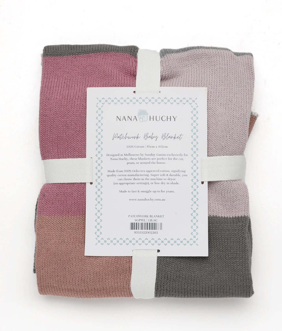 Personalized Baby Blanket - Soft Patchwork Lilac Blanket for Newborns, Infants & Toddlers - Perfect for Nursery, Gift Giving & Photo Shoots