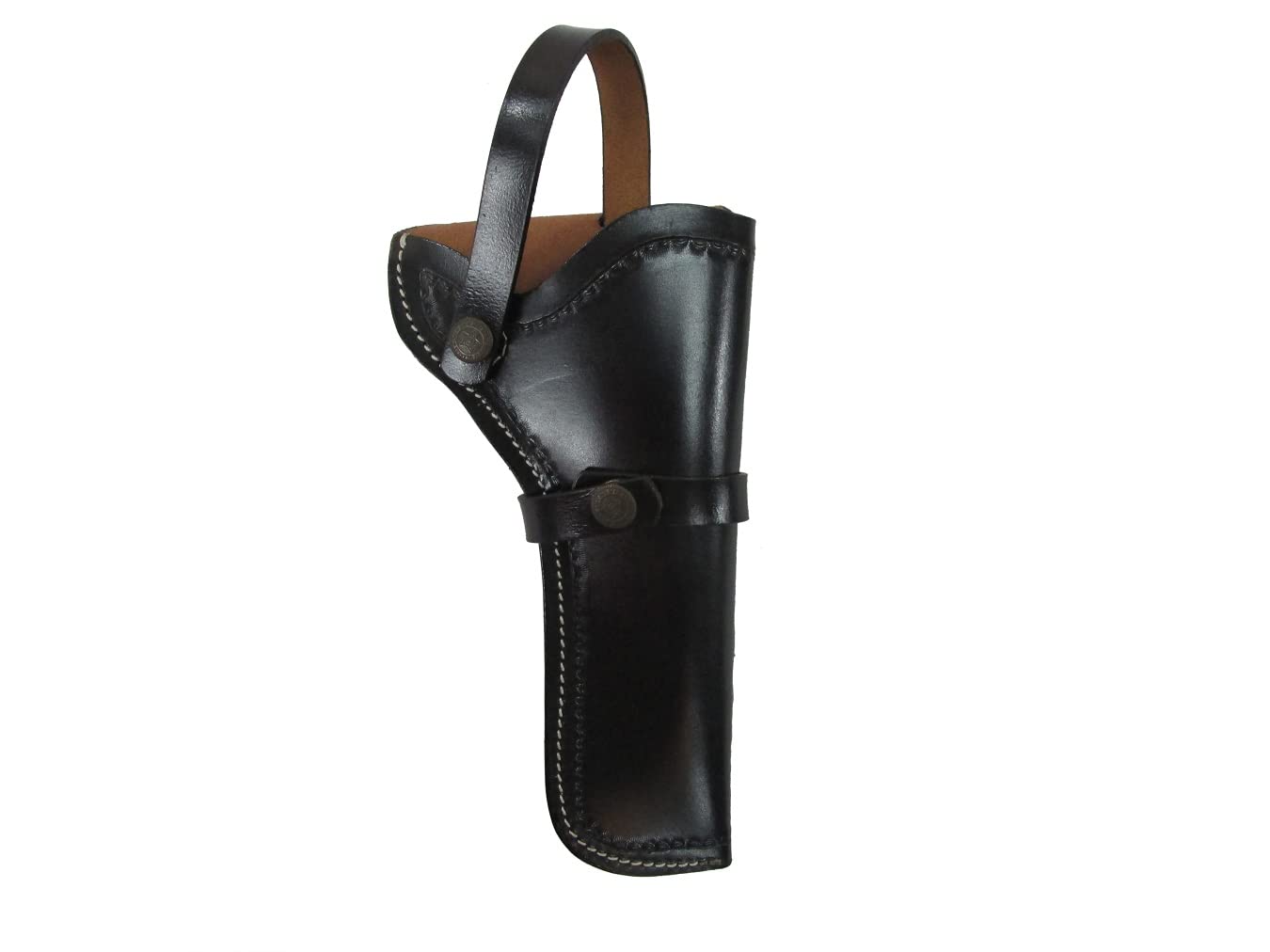 Premium Western Cowboy Leather Holster - Hand-Tooled Sea Shell Design for Magnum Revolver - Right Handed Gun Holder - Perfect for Cowboy Action Shooting & Concealed Carry