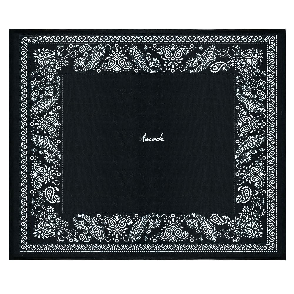 Aucuda 6x6.6ft Large Paisley Drum Rug - Non-Slip Woven Drum Mat for Electric Drum Sets - Perfect for Home Studio, Apartment & Outdoor Use - Soundproof & Crease-Free Drum Carpet Accessory