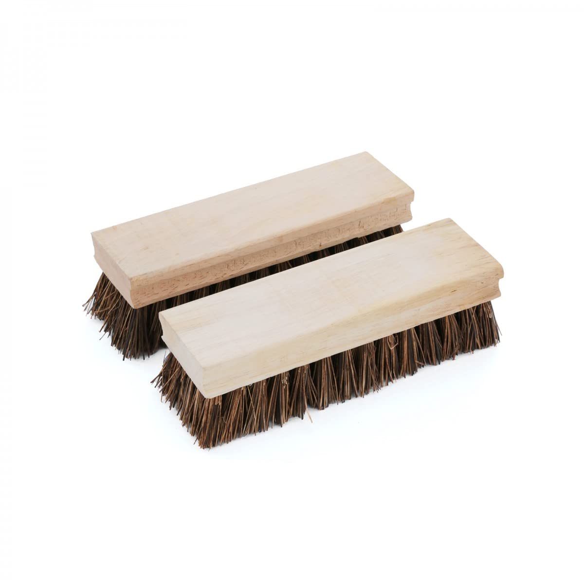 4-Pack Natural Wood Boot Scraper with Replacement Bristle Brush - Heavy Duty Shoe Cleaner for Mud, Snow & Dirt - Perfect for Entryways, Garages & Farms