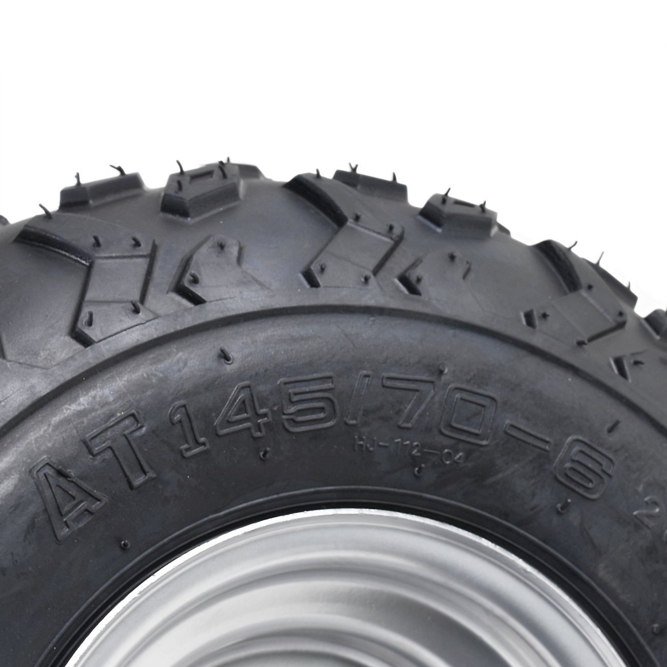 145/70-6 ATV Go Kart Quad Tires and Rims - Heavy Duty 4PR Wheels (Set of 4) for Off-Road Racing, Trail Riding & Farm Use