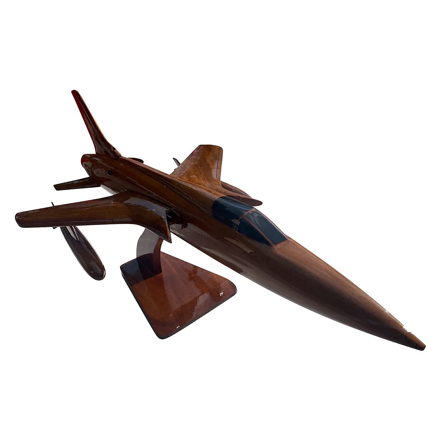 F-105 Thunderchief Desktop Aircraft Model - Handcrafted Mahogany Wood Replica | Perfect for Aviation Enthusiasts, Office Decor & Military Collectors