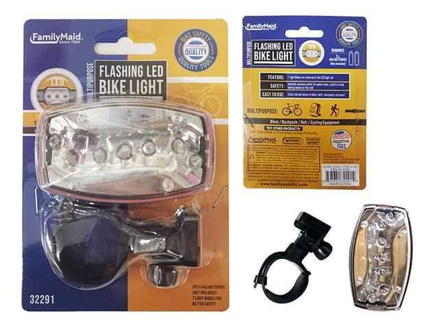 FamilyMaid 32291 1.75 x 3 Inch 7-Light Multi-Color LED Bicycle Light for Night Riding, Cycling Safety & Outdoor Adventures