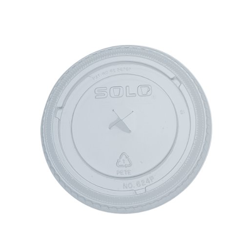 Solo 624TS Clear PET 624 Flat Straw Slot Lids - Case of 1000 - Perfect for Cold Drink Cups, Smoothies, and Takeout Beverages