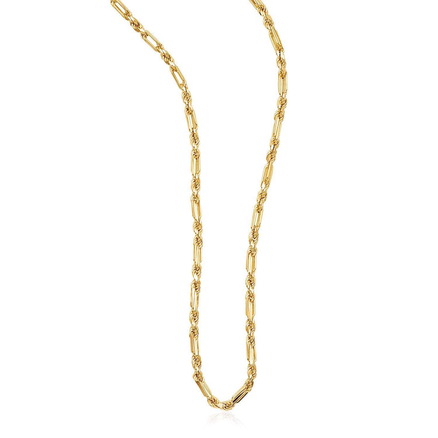 14K Yellow Gold Figaro Chain Necklace for Men & Women - Durable Italian Link Jewelry Gift for Birthday, Anniversary & Special Occasions - Perfect for Layering, Everyday Wear & Formal Events