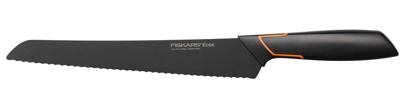 Fiskars 23 cm Edge Bread Knife - High-Quality Black Kitchen Knife for Slicing Bread, Baguettes & Pastries - Perfect for Home Baking, Restaurants & Catering