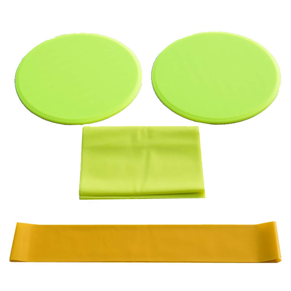 Academyus Workout Sliding Discs with Resistance Bands - Non-Slip Yoga Exercise Sliders for Home Gym, Pilates & Core Training - Perfect for Gliding Workouts, Strength Training & Mobility Exercises