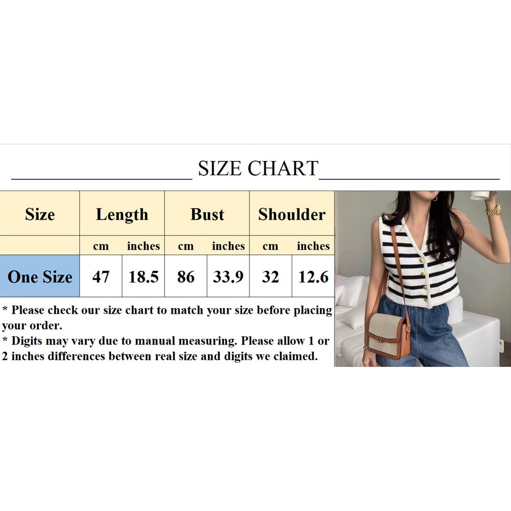 Women's Old Money Aesthetic Cropped Knit Sweater Vest - Striped V-Neck Tank Top for Women | Perfect for Layering, Office Wear & Vintage Fashion Outfits