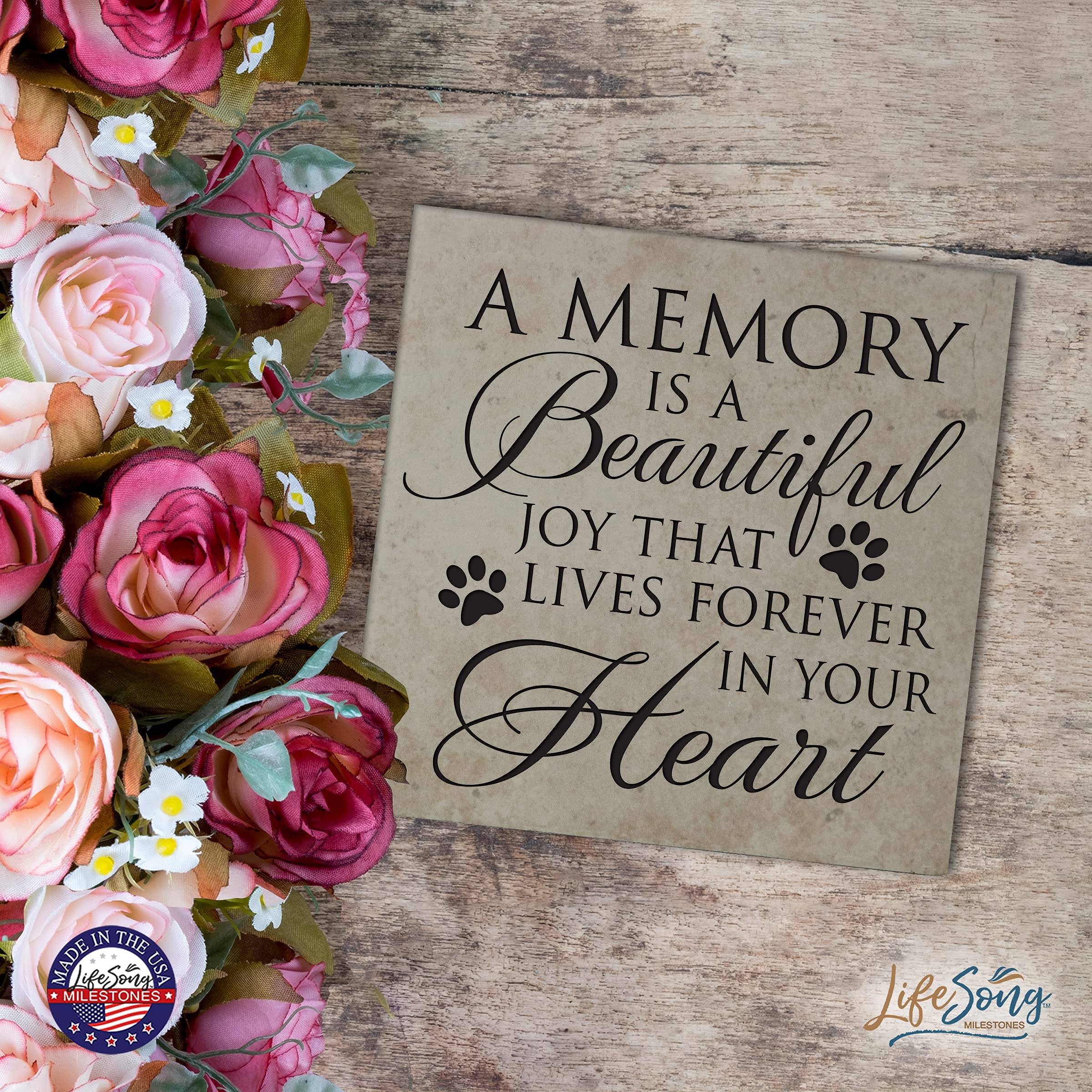 LifeSong Milestones Ceramic Trivets Set - Heat Resistant 5.75x5.75 Inch Kitchen Decor Accessories for Table Insulation - Inspirational Verse Home & Office Decor - Perfect for Hot Dishes, Coffee Mugs, and Protecting Tables from Heat Damage