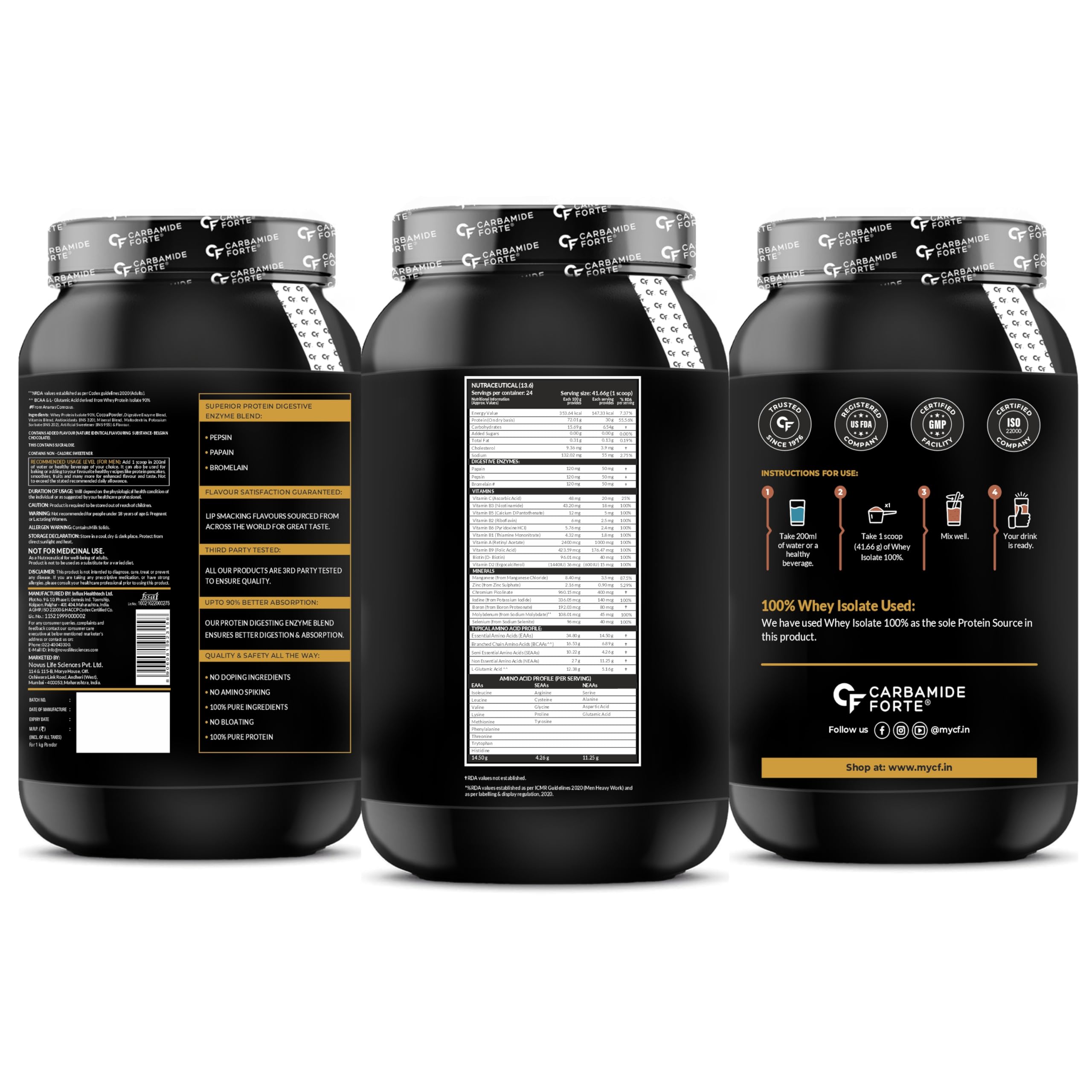 100% Pure Whey Protein Isolate Powder for Men | 30g Protein per Serving | 3X Digestive Enzymes | 6.89g BCAA & 14.50g EAA | No Added Sugar | Belgian Chocolate Flavor | 1Kg (2.2 lbs) | Ideal for Muscle Recovery, Weight Management & Post-Workout Nutrition