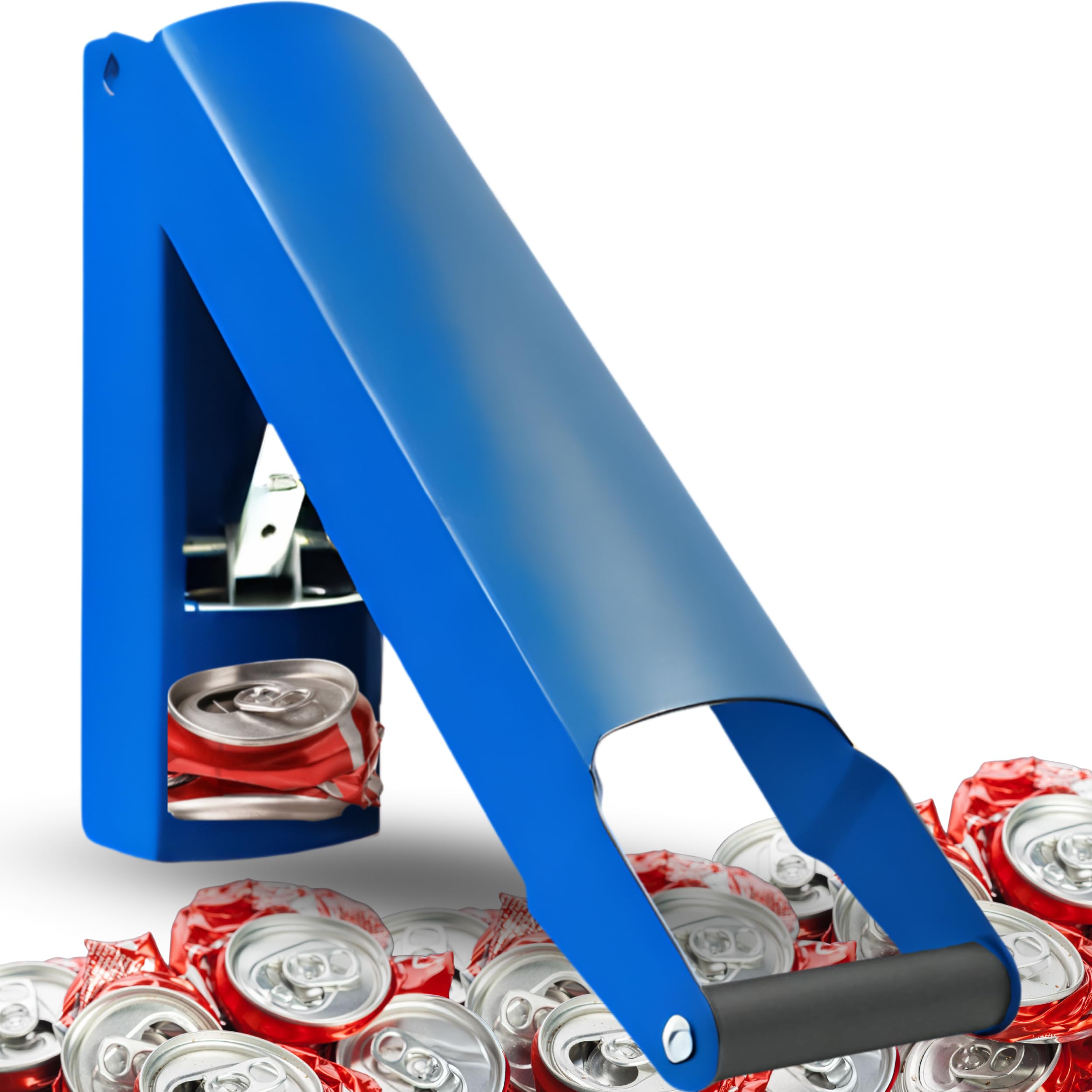 Heavy Duty Wall Mounted Can Crusher for Recycling - Blue Aluminum Can Compactor for Soda, Beer & Plastic Bottles | Perfect for Home, Garage & Recycling Centers | Eco-Friendly Waste Reduction Solution