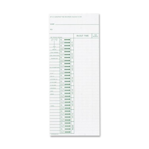 Wholesale CASE of 10 - Acroprint ATT310 Weekly Time Cards (200/PK) for TAT 310 Time Clock | Perfect for Small Business Payroll & Employee Time Tracking