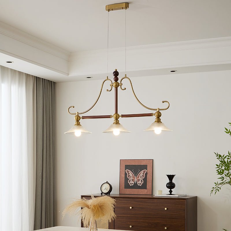 Caravelle Island Pendant Light - Modern Glass Hanging Light Fixture for Kitchen, Dining Room & Bedroom | Dimmable LED Chandelier with Adjustable Height | Perfect for Farmhouse, Coastal & Contemporary Decor