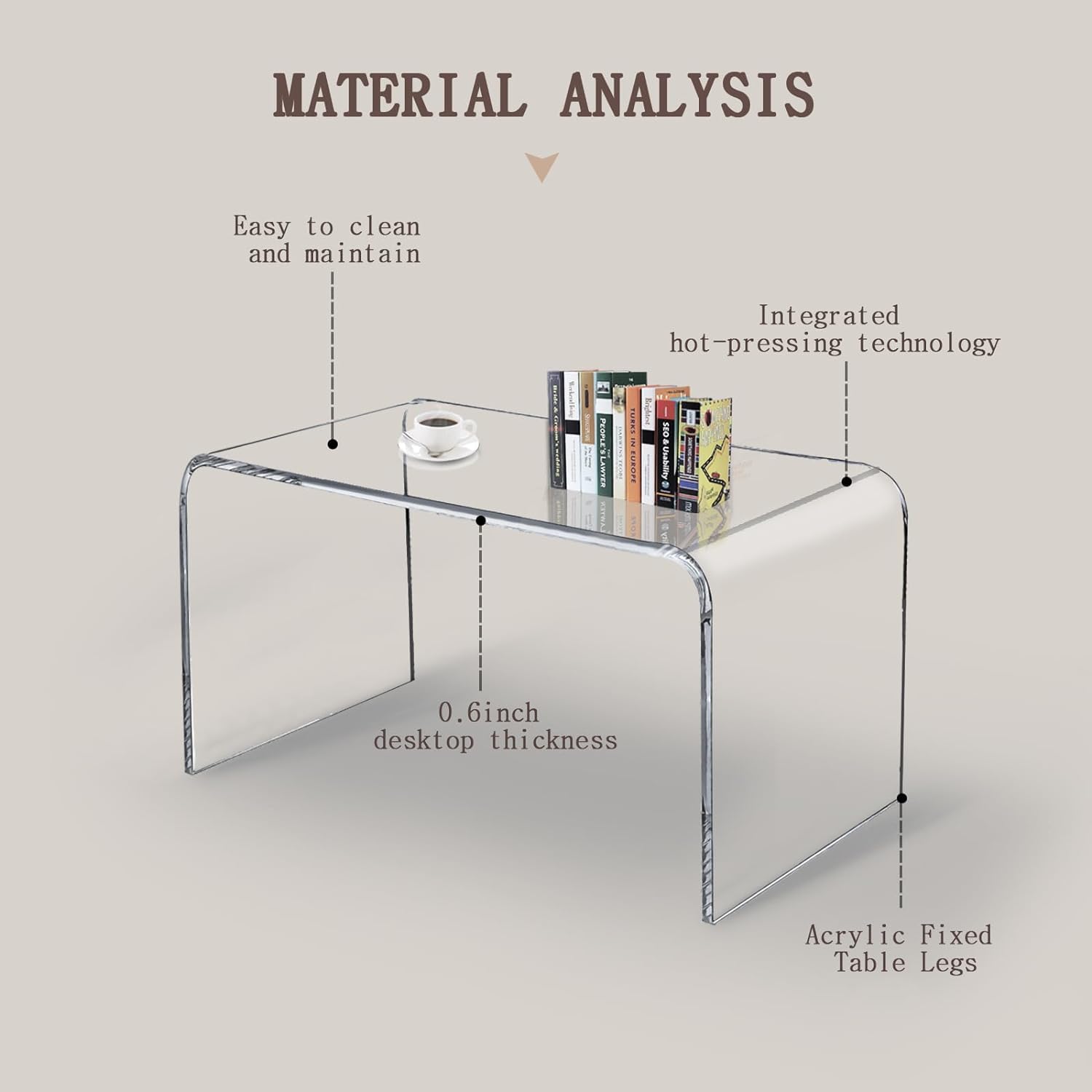 Modern Rectangle Acrylic Coffee Table - 32