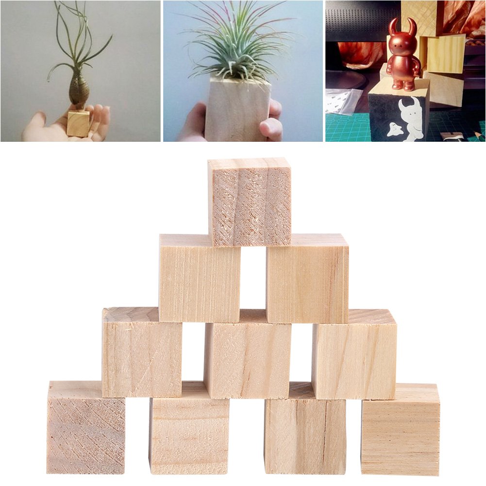 20pcs Natural Wood Cubes for DIY Crafts - 20mm Wooden Blocks for Kids Toys, Handmade Wooden Crafts, Home Decor & Scrapbooking Projects - Perfect for School Art Projects, Gift Wrapping & Table Centerpieces