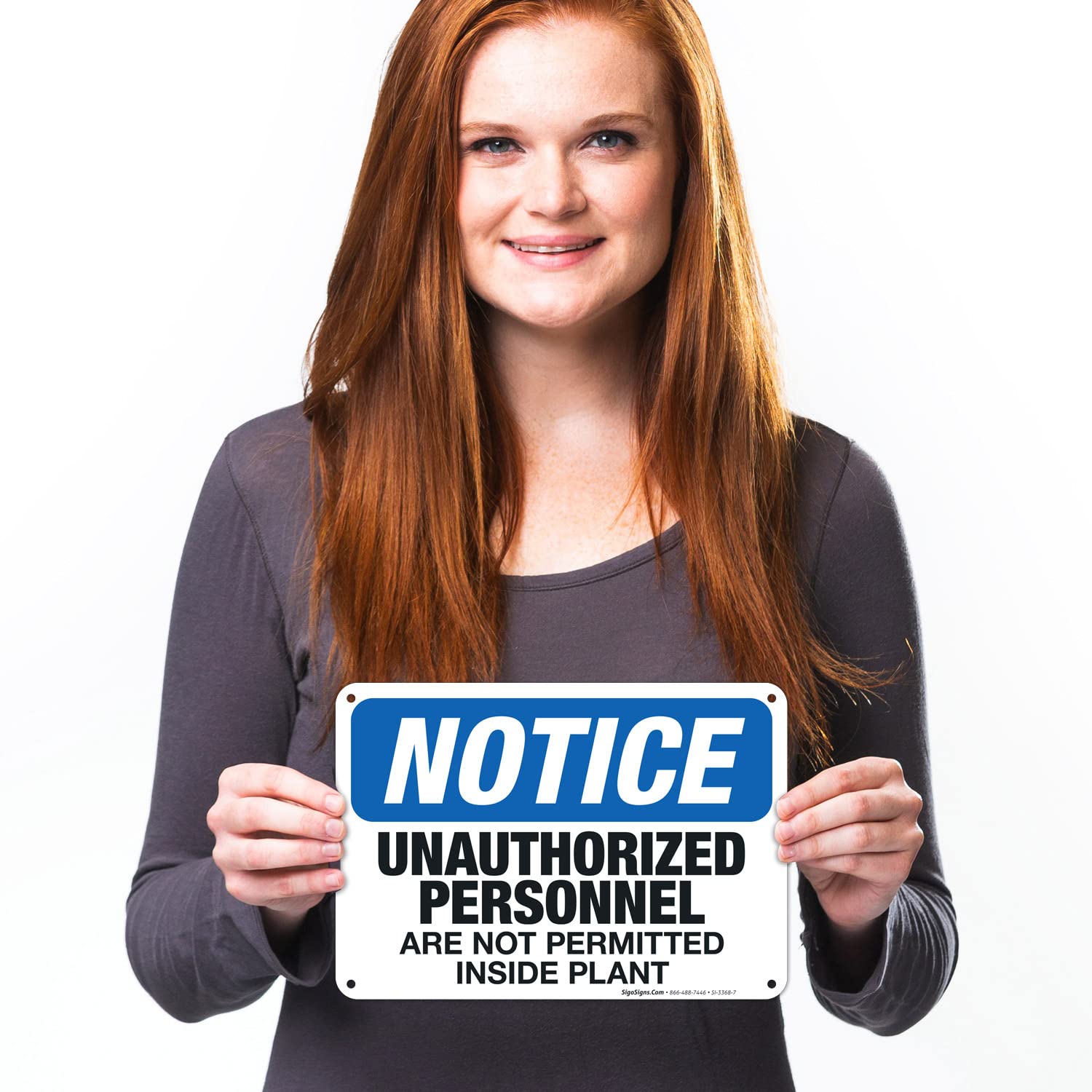 Unauthorized Personnel Prohibited OSHA Sign - 10x7 Inches Rust-Free .040 Aluminum, Fade Resistant - Indoor/Outdoor Safety Sign for Construction Sites, Warehouses & Restricted Areas - Made in USA