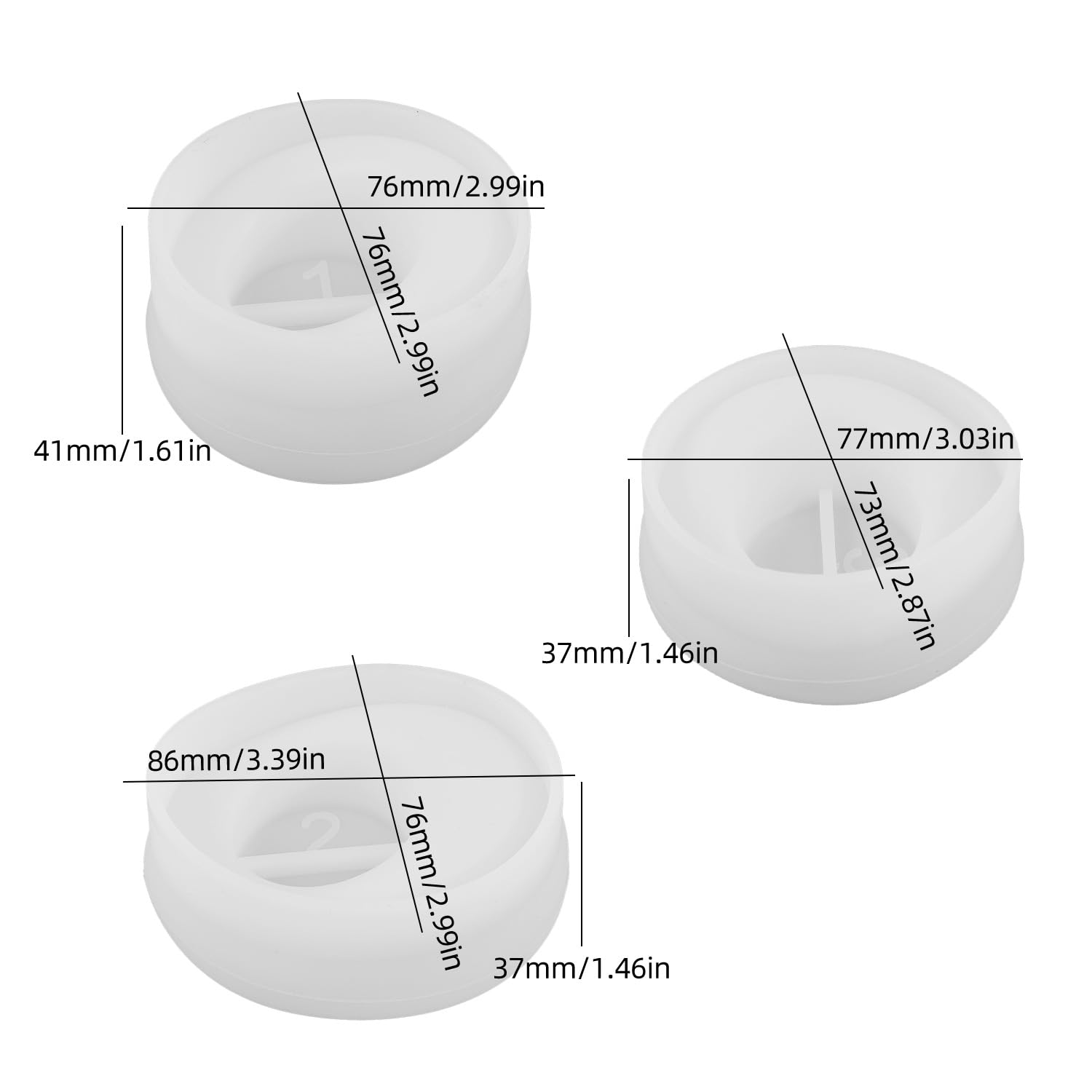 Konrisa Silicone Candle Molds - Set of 3 Reusable Soy Wax Molds for DIY Candle Making, Handmade Soap Molds - Perfect for Home Decor, Wedding Favors & Aromatherapy Gifts
