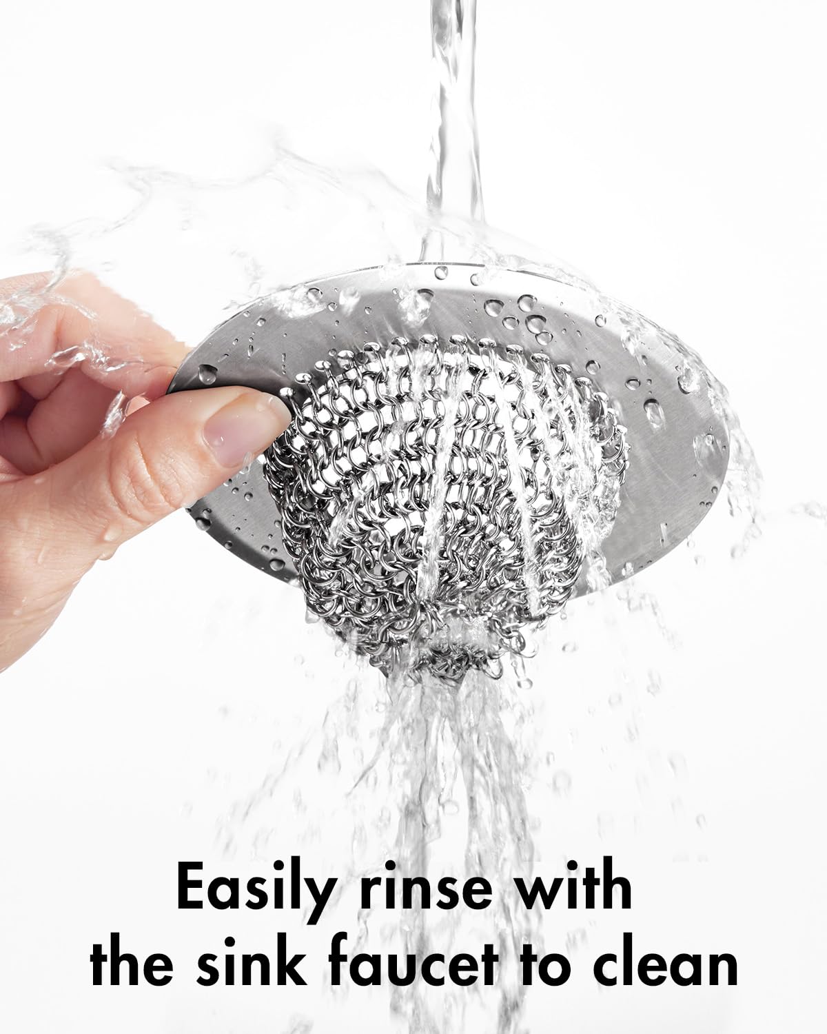 304 Stainless Steel Sink Drain Strainer - Reversible Easy Clean Mesh Garbage Disposal Food Catcher - Rustproof Kitchen Sink Strainer for Clog-Free Drainage - Perfect for Home, Restaurant & Commercial Kitchens