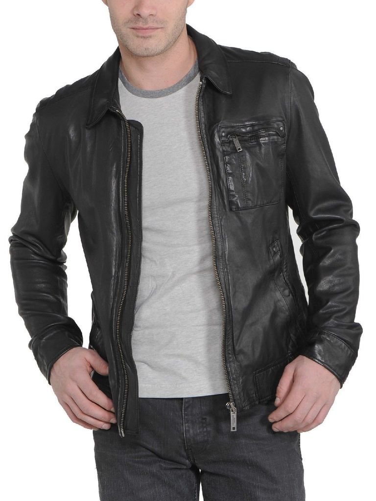 Premium Men's Lambskin Leather Jacket - Genuine Soft & Lightweight Biker Jacket for Motorcycle Riding, Casual Outfits & Winter Fashion