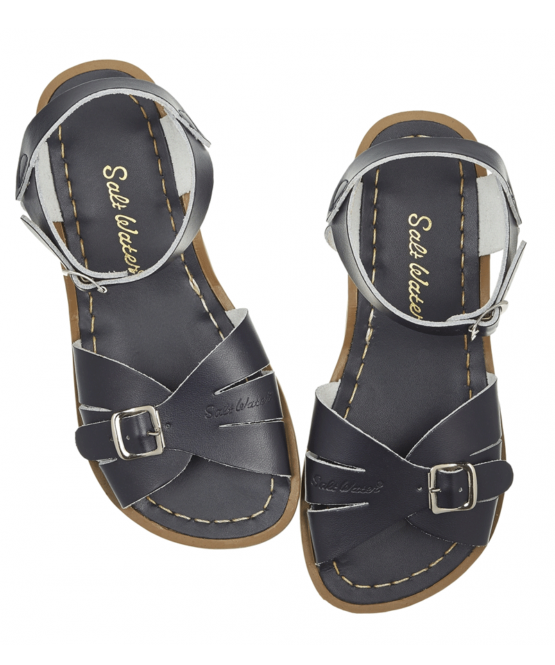 Classic Navy Saltwater Sandals for Women & Girls | Comfortable Leather Beach Sandals with Adjustable Buckle | Perfect for Summer, Vacation & Water Activities
