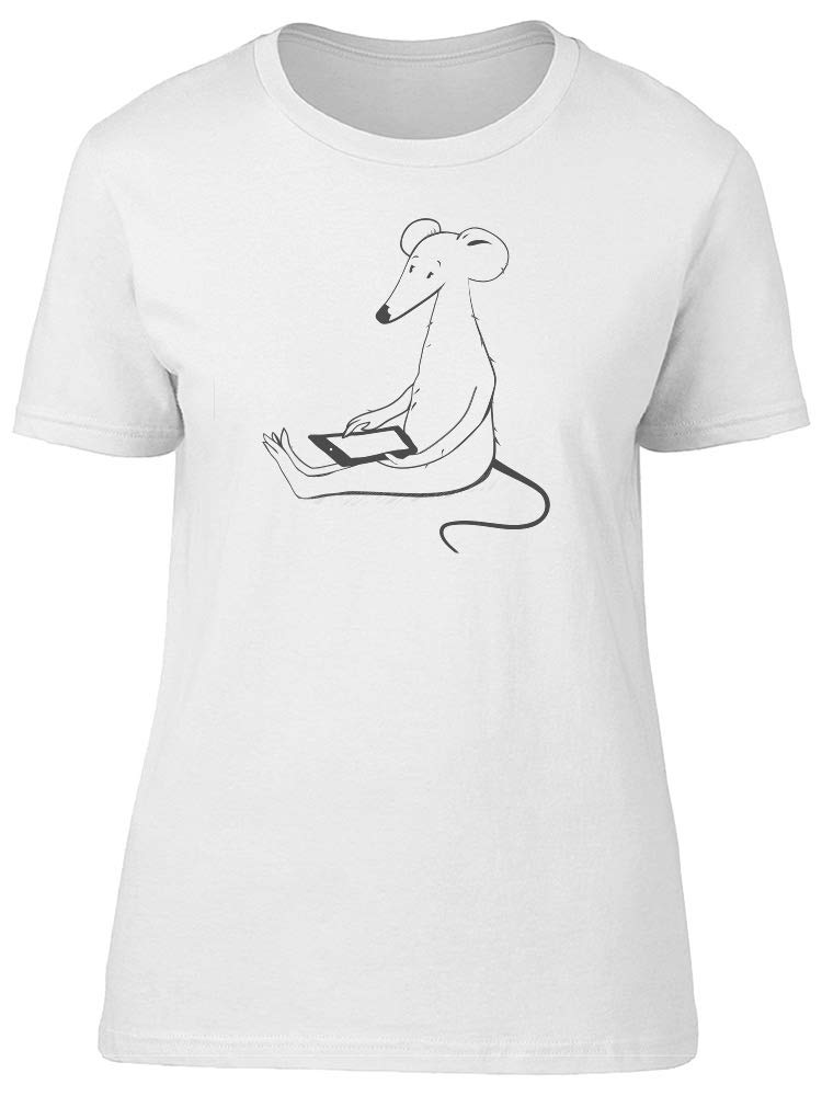 Funny Women's Graphic T-Shirt with Mouse & Tablet Design - Perfect for Casual Wear, Gifts & Tech Enthusiasts