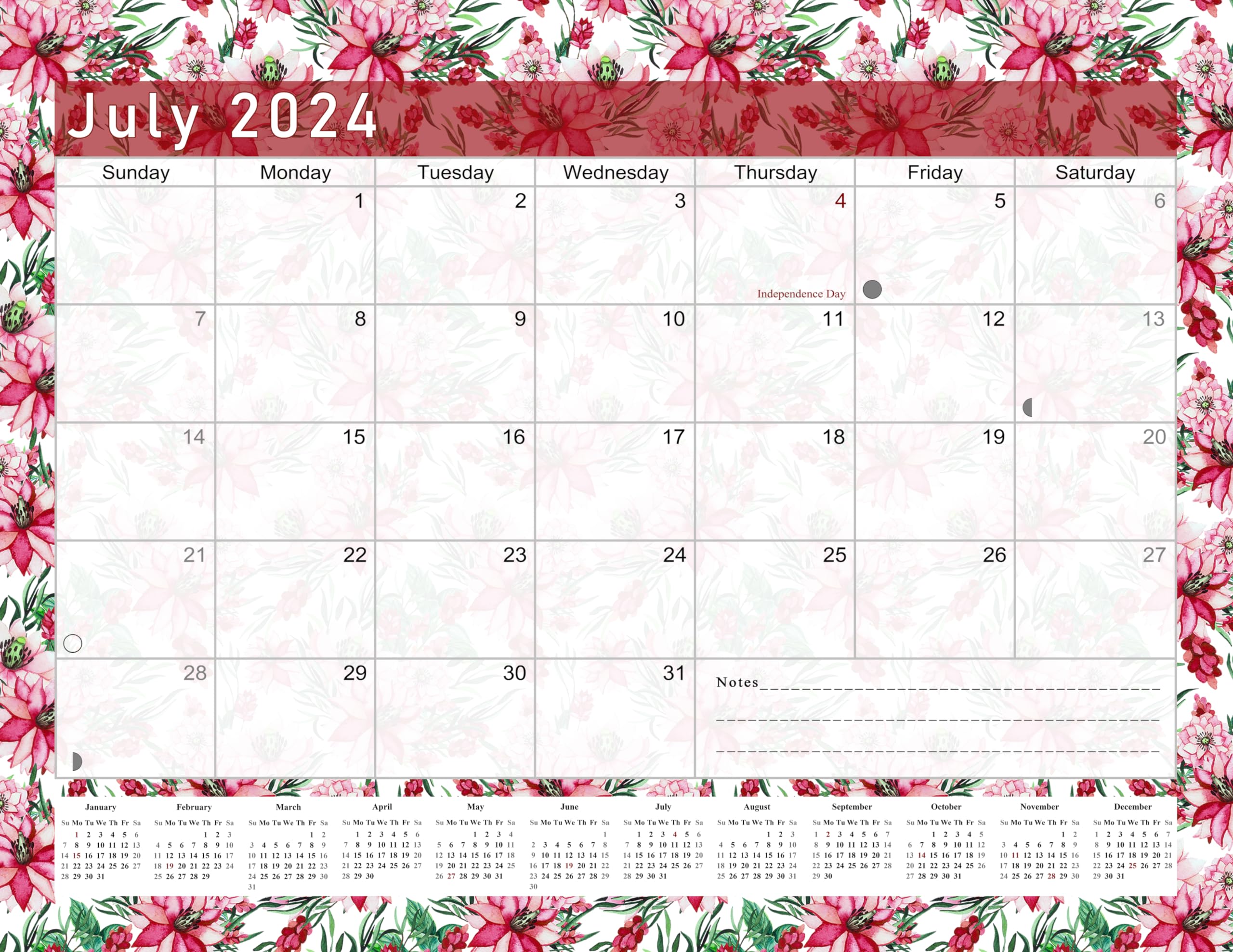 2024-2025 18-Month Magnetic Desk Calendar & Wall Planner - Monthly Organizer with Dry-Erase Surface | Perfect for Office, Home, School & Gift Giving (Edition #22)
