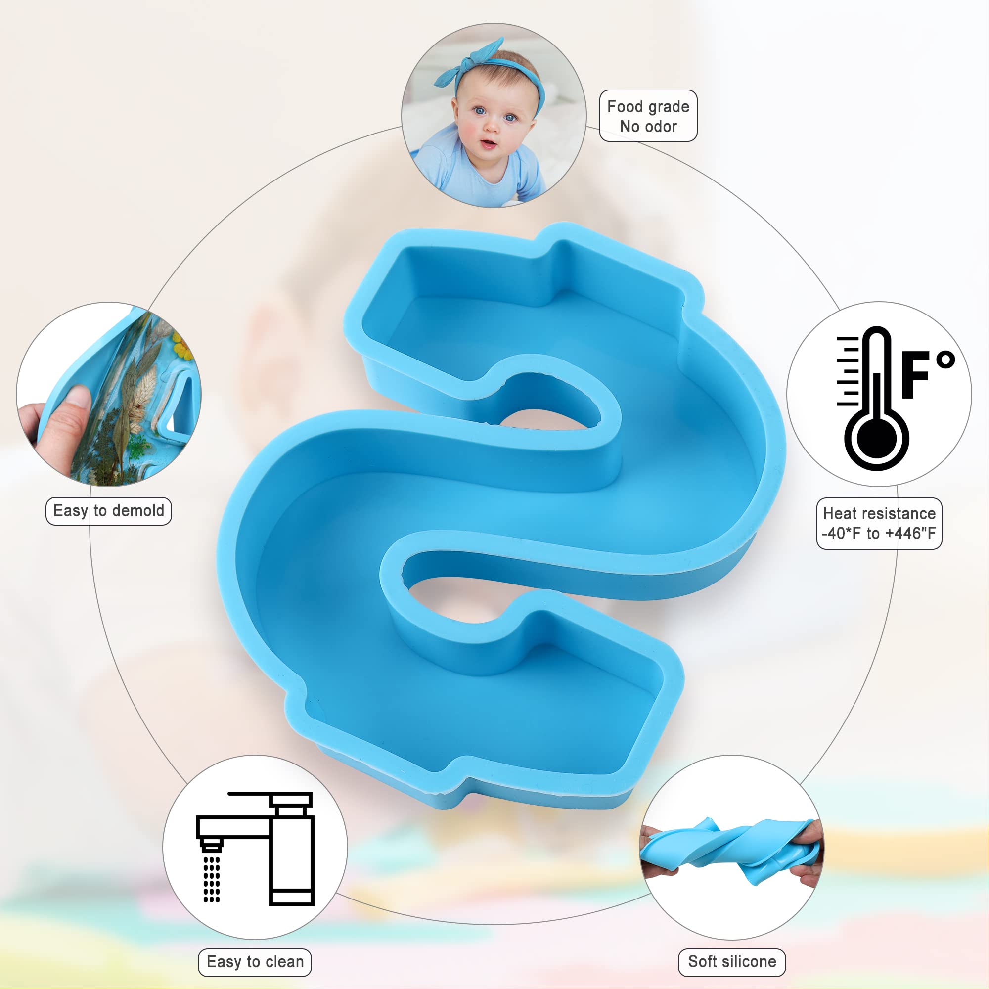 6 Inch 3D Silicone Letter Resin Molds - Large Capital Alphabet Molds for DIY Resin Casting | Perfect for Party Decorations, Home Decor, Wedding Signs & Craft Projects