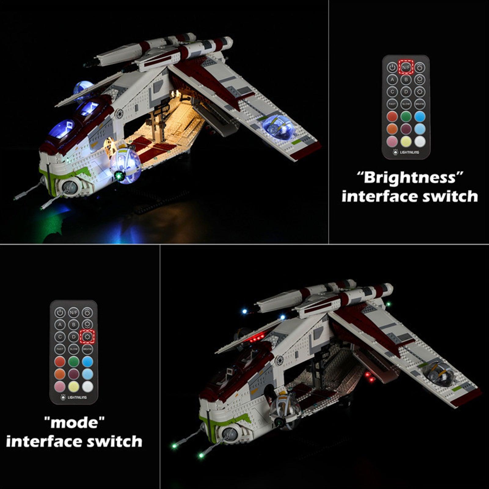 LEGO Star Wars Republic Gunship 75309 Light Kit - LED Lighting Set for Building Blocks - Enhance Your Star Wars Model Collection (Perfect for Display & Night Lighting)