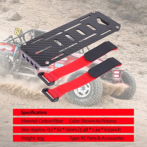 Carbon Fiber RC Battery Tray - Replacement Battery Mounting Plate for Axial SCX10 1:10 Scale Crawler Car | Durable & Lightweight Design for Off-Road RC Adventures & Crawling Competitions