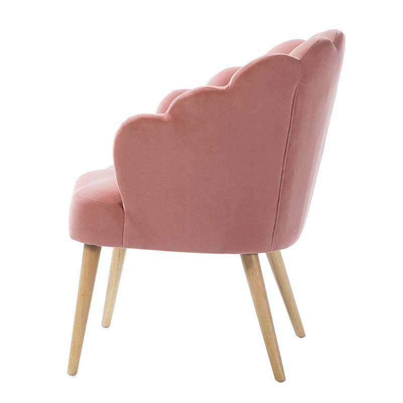 Ariel Scalloped Velvet Armchair - Luxurious Velvet Upholstered Accent Chair for Living Room, Bedroom & Office - Elegant Home Decor Furniture for Comfortable Seating