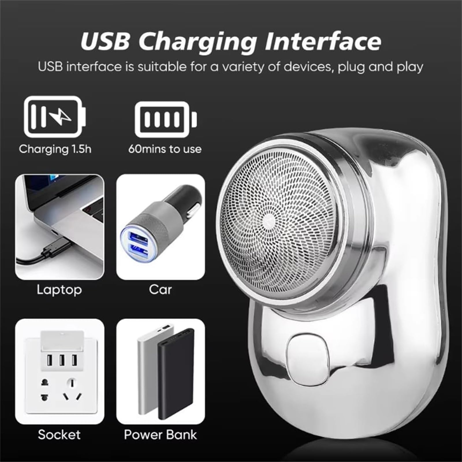 2025 Mini Portable Electric Shaver for Men & Women - USB Rechargeable Wet/Dry Travel Razor - Peachloft Compact Facial & Body Hair Trimmer - Perfect for Gym, Travel & Daily Grooming