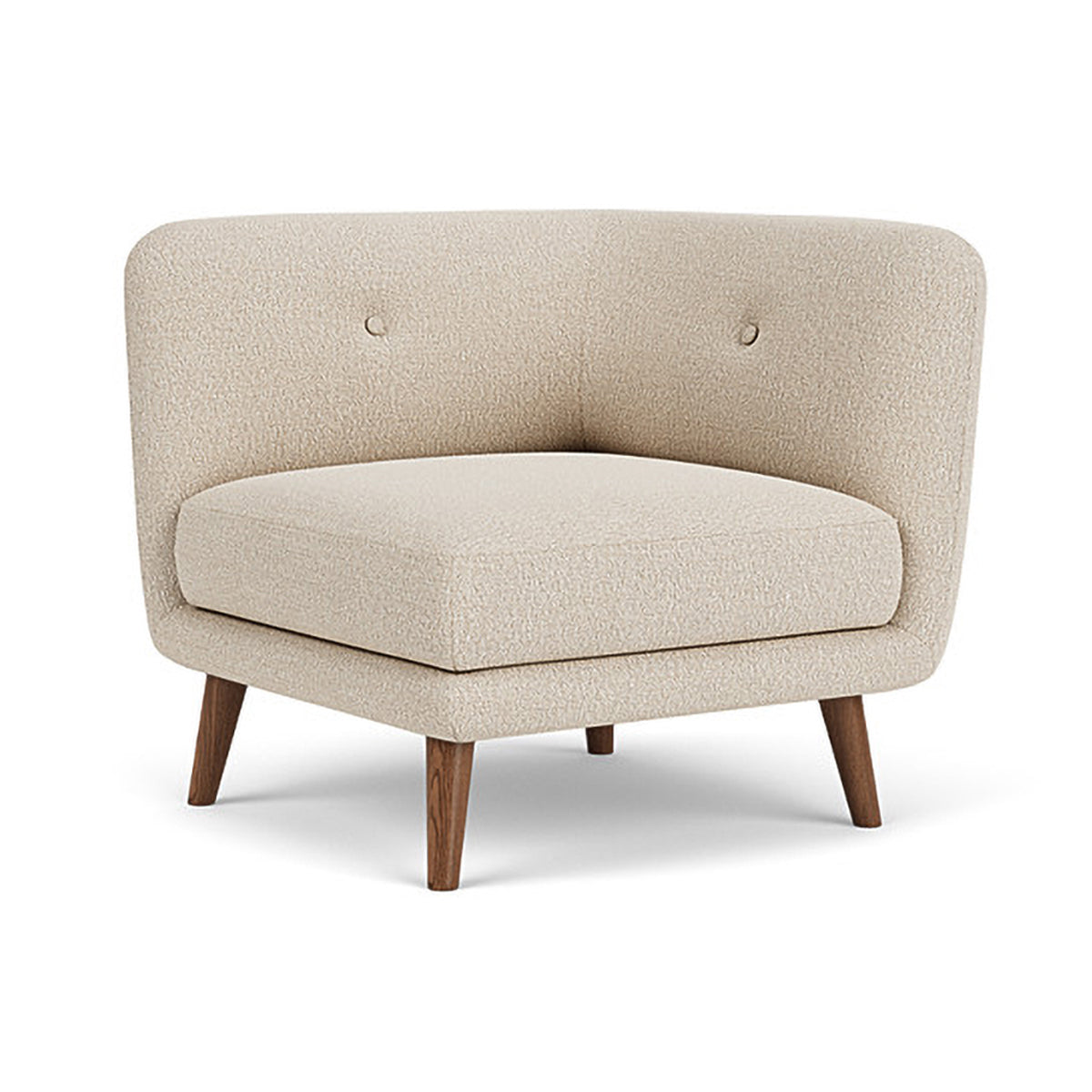 Alfred Boucle Left 1 Seater Modular Sofa - Modern Accent Chair for Living Room, Bedroom & Office - Comfortable Small Space Furniture