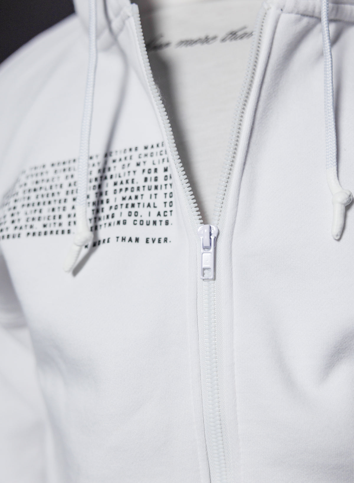 More Than Ever Zip Up Hoodie - White | Stylish & Comfortable Pullover for Casual Wear & Outdoor Activities