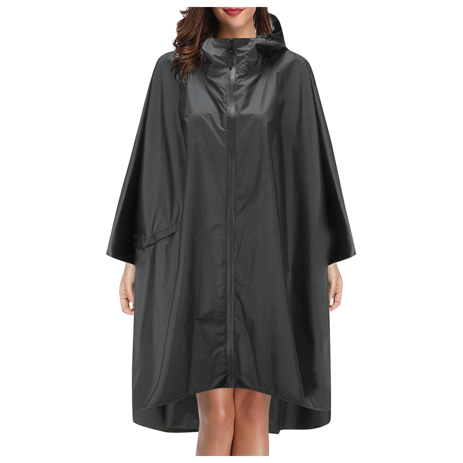 Waterproof Hooded Rain Jacket for Men & Women - Lightweight Windproof Outdoor Coat with Adjustable Hood - Perfect for Hiking, Camping, and Commuting