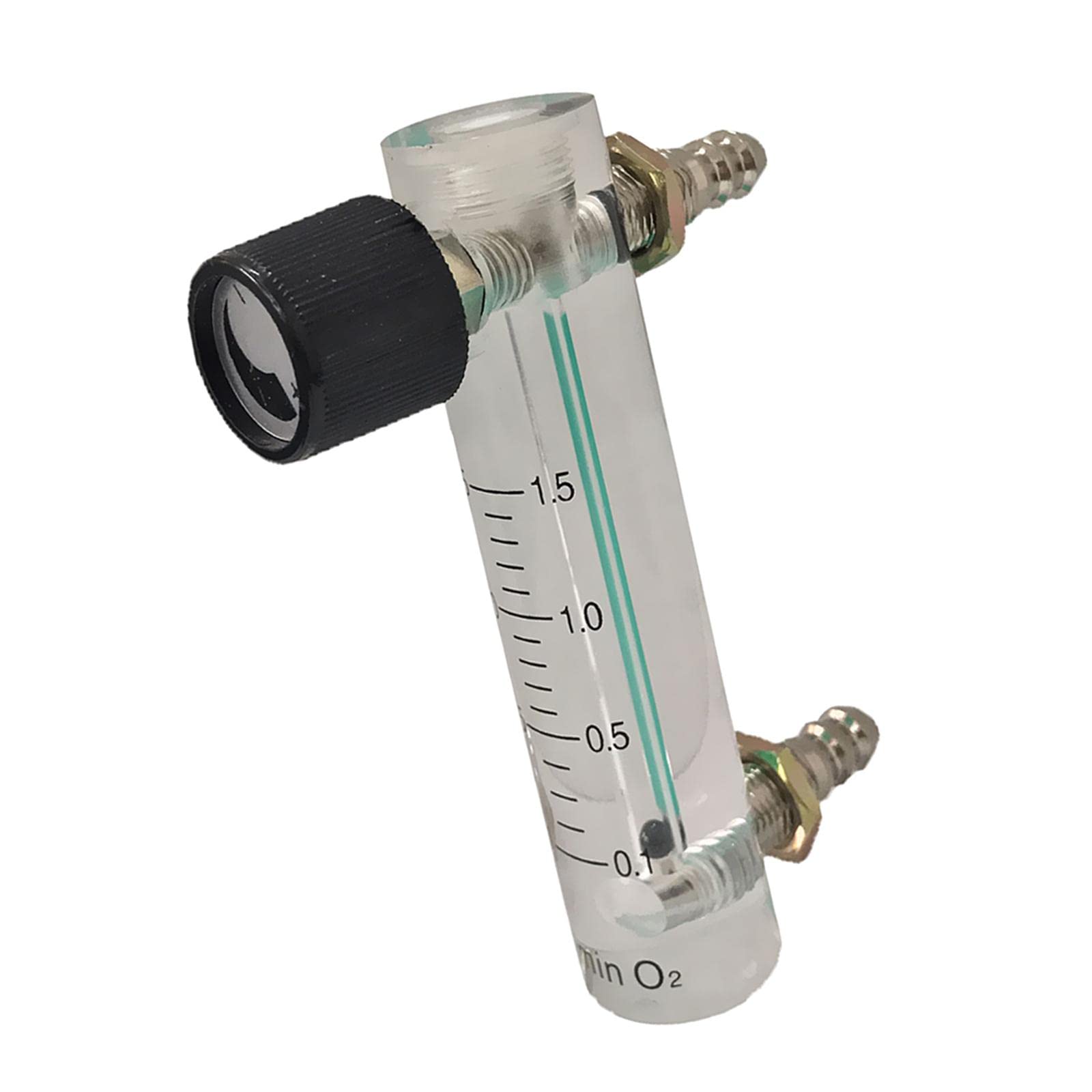 Oxygen Flow Meter with Control Valve 0.1-1.5L for Medical & Industrial Use - Accurate Air Flow Measurement Device for Oxygen Therapy, Welding & Laboratory Applications