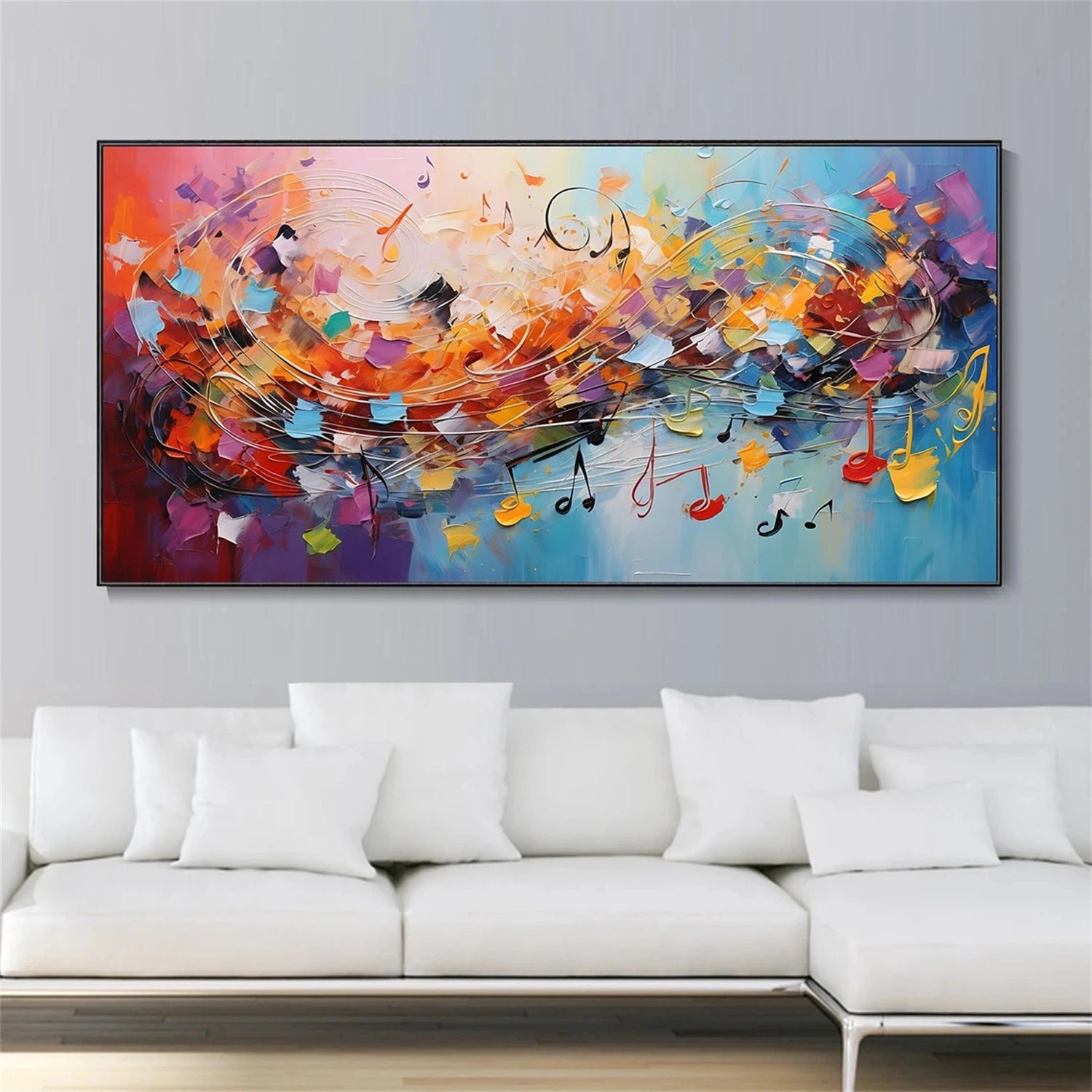 Abstract Painting #AB 288 - Modern Wall Art for Living Room, Bedroom & Office Decor - Handmade Canvas Artwork for Home & Office Interior Design