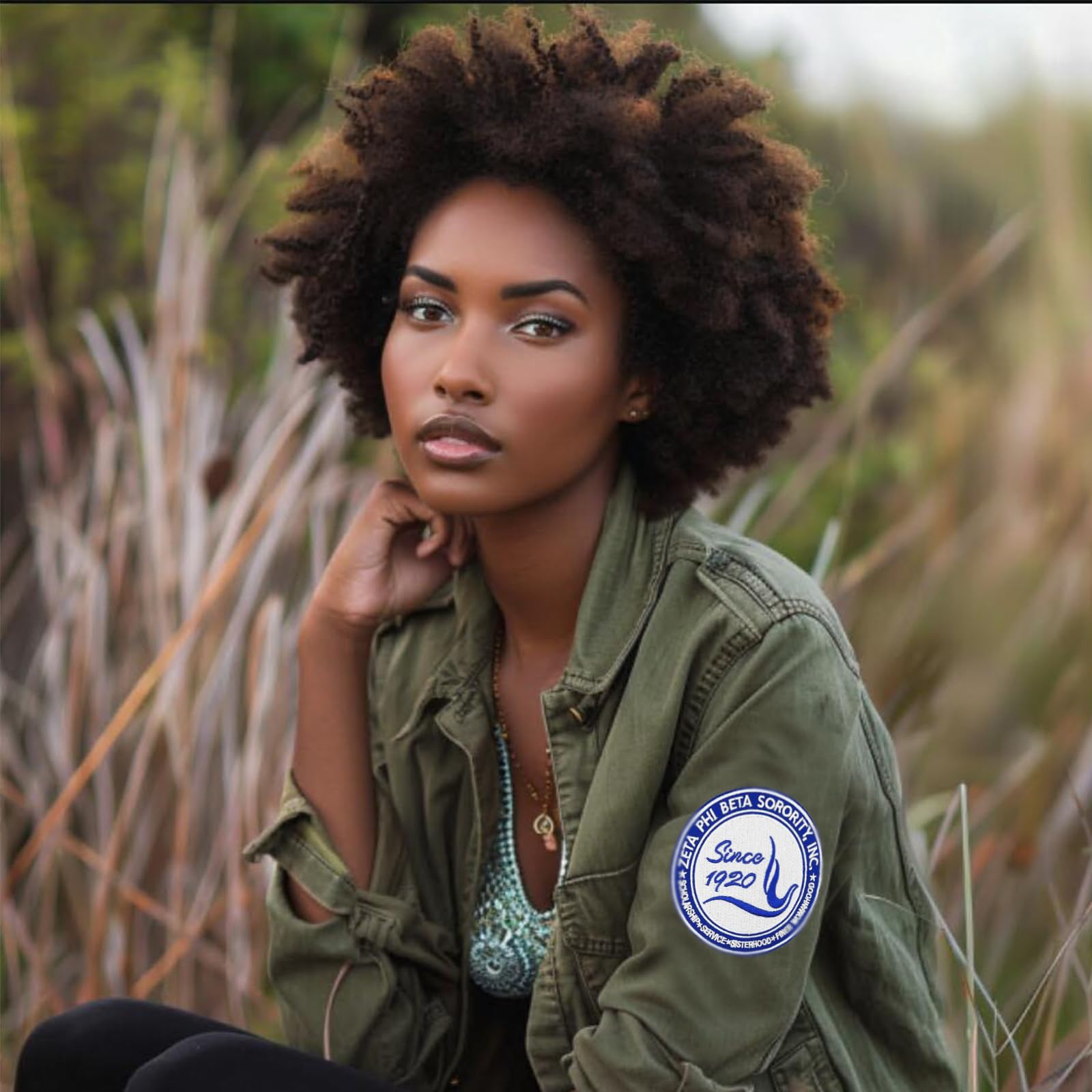 African American Sorority Sisterhood Finer Womanhood Embroidered Iron On Patch - Greek Letter Organization Apparel Accessory for Jackets, Bags & Hats
