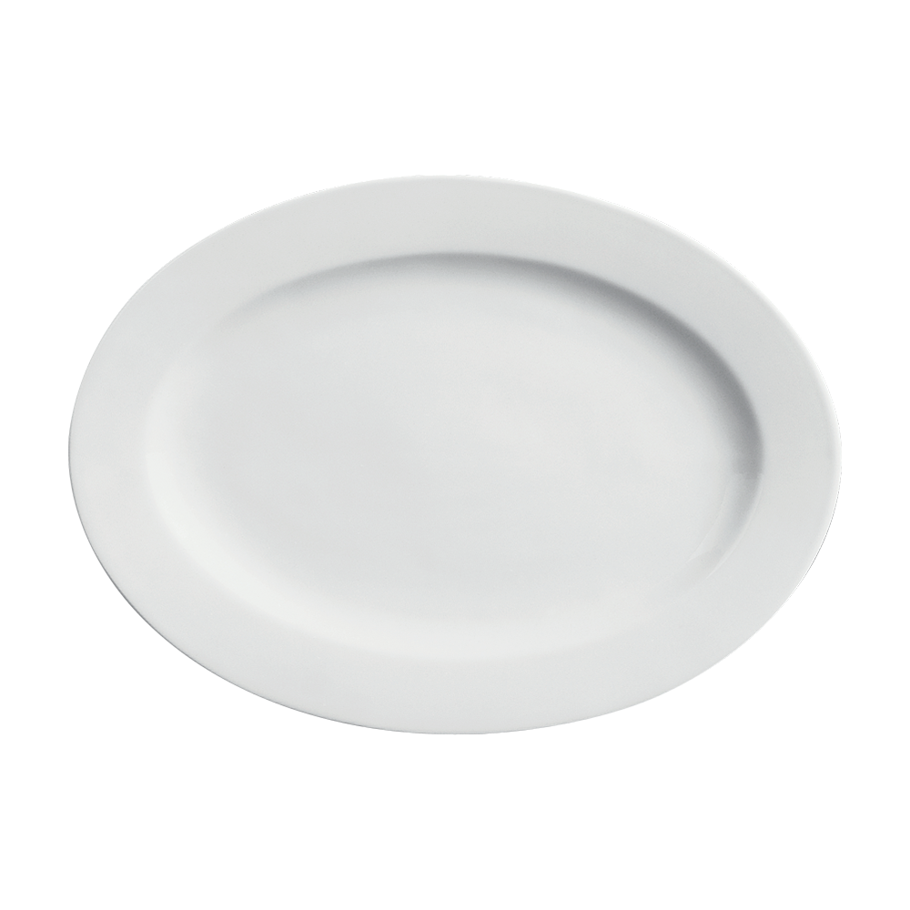 Imperial White 10-Inch Oval Cameo 210 Platter - Set of 24 - Perfect for Catering, Buffets & Elegant Dinner Parties