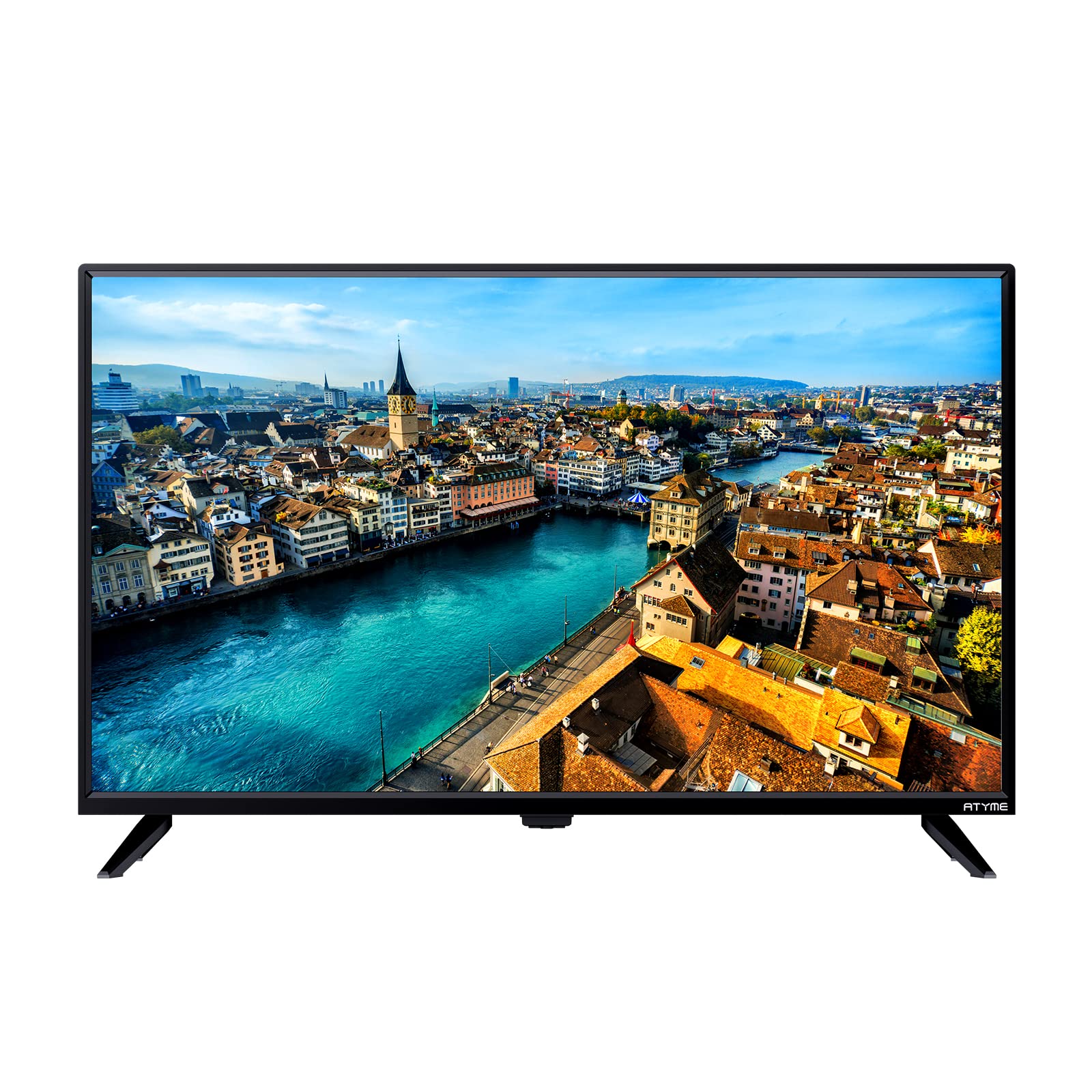 ATYME 32-inch 720p HD LED TV - Flat Screen Smart Television with 3 HDMI Ports, USB, VGA & ARC | Dual 8W Speakers for Bedroom, Kitchen or Dorm | Energy Efficient 60Hz Monitor (Model 320GM5HD)
