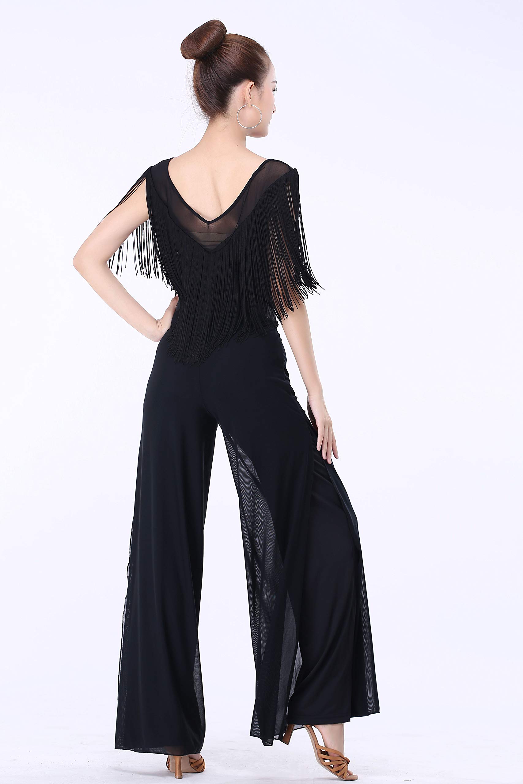 Women's Latin Ballroom Salsa Tango Dance Pants - Professional Practice & Performance Wear for Competition, Social Dancing & Dance Classes
