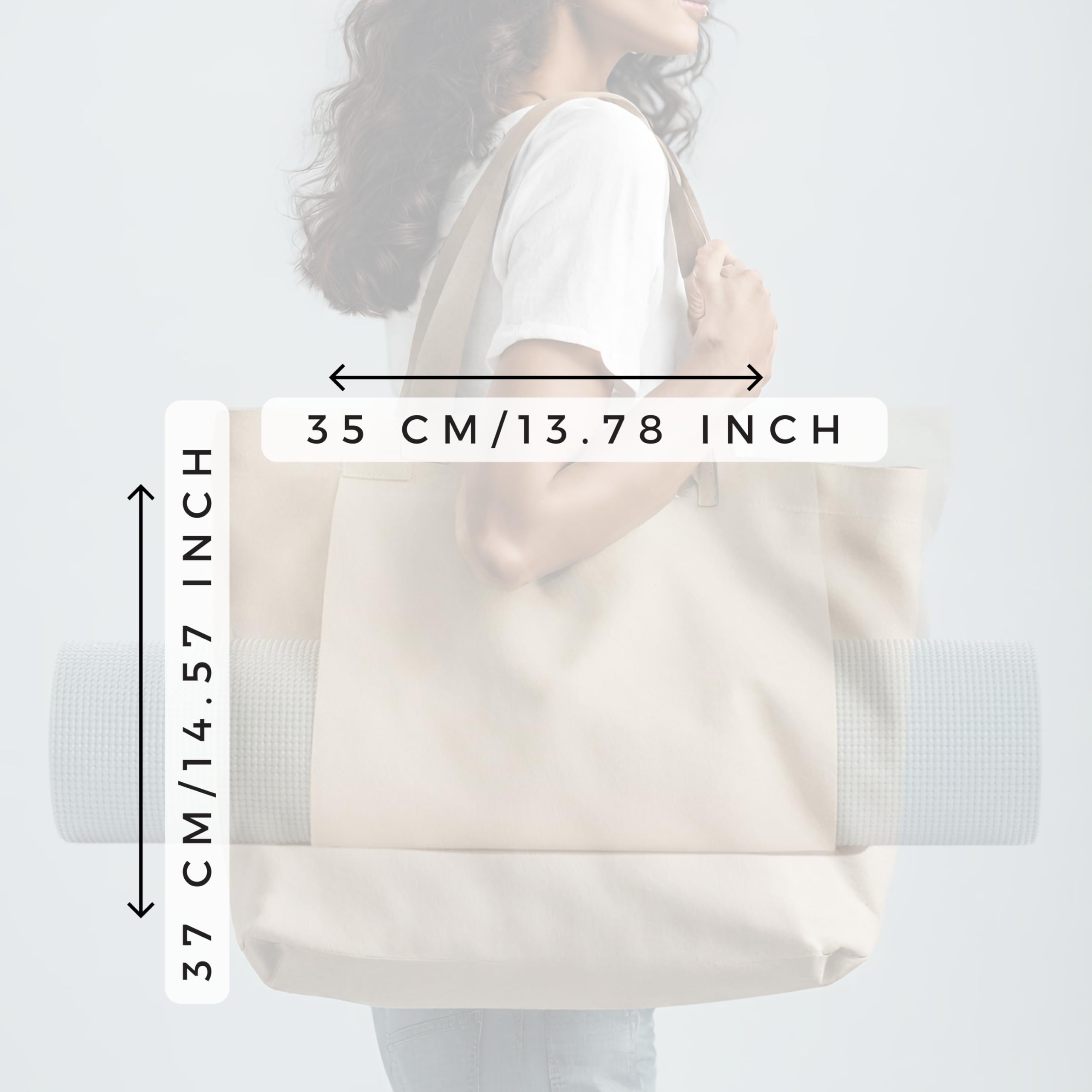 Custom Printed Canvas Tote Bag with Yoga Mat Holder - Reusable Shopping & Gym Bag for Yoga, Pilates, Beach, Travel & Workout - Perfect for Fitness Enthusiasts & Eco-Friendly Lifestyle