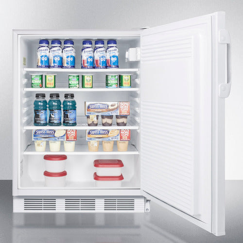 Accucold 24-Inch Wide Built-In All Refrigerator ADA Compliant - White Exterior FF7LWBIADA | Perfect for Small Kitchens, Apartments & ADA Compliant Spaces
