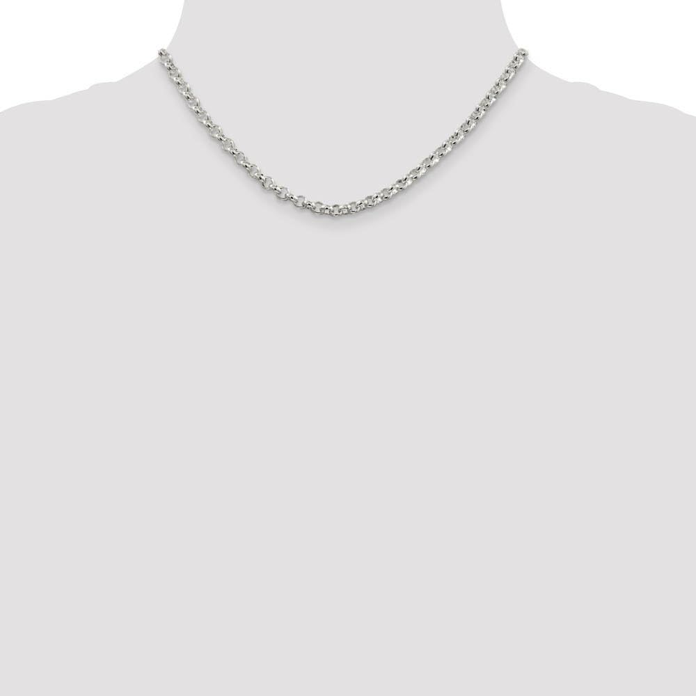 4.75mm Sterling Silver Solid Belcher Chain Necklace for Women - Elegant Rolo Link Design, Durable & Hypoallergenic Jewelry for Everyday Wear, Gifts & Special Occasions