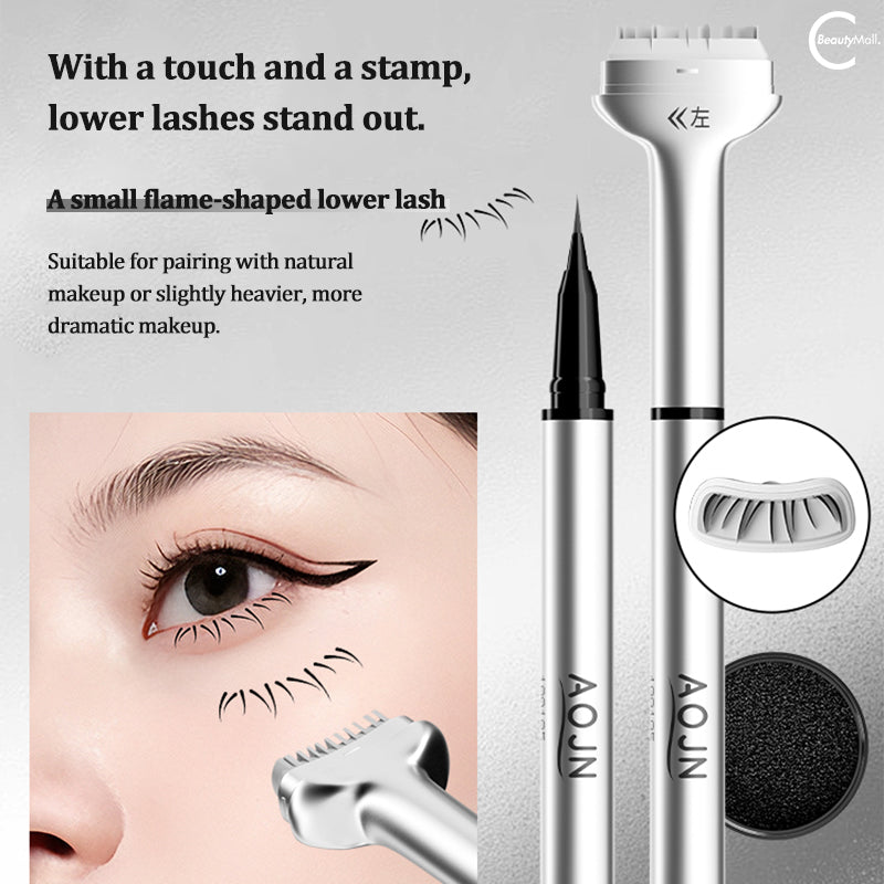 AOJN Dual Ended Lower Lash Stamp Eyeliner - Waterproof Smudge Proof Eyeliner Pen for Perfect Winged & Cat Eye Makeup - Ideal for Daily Use, Party & Special Occasions