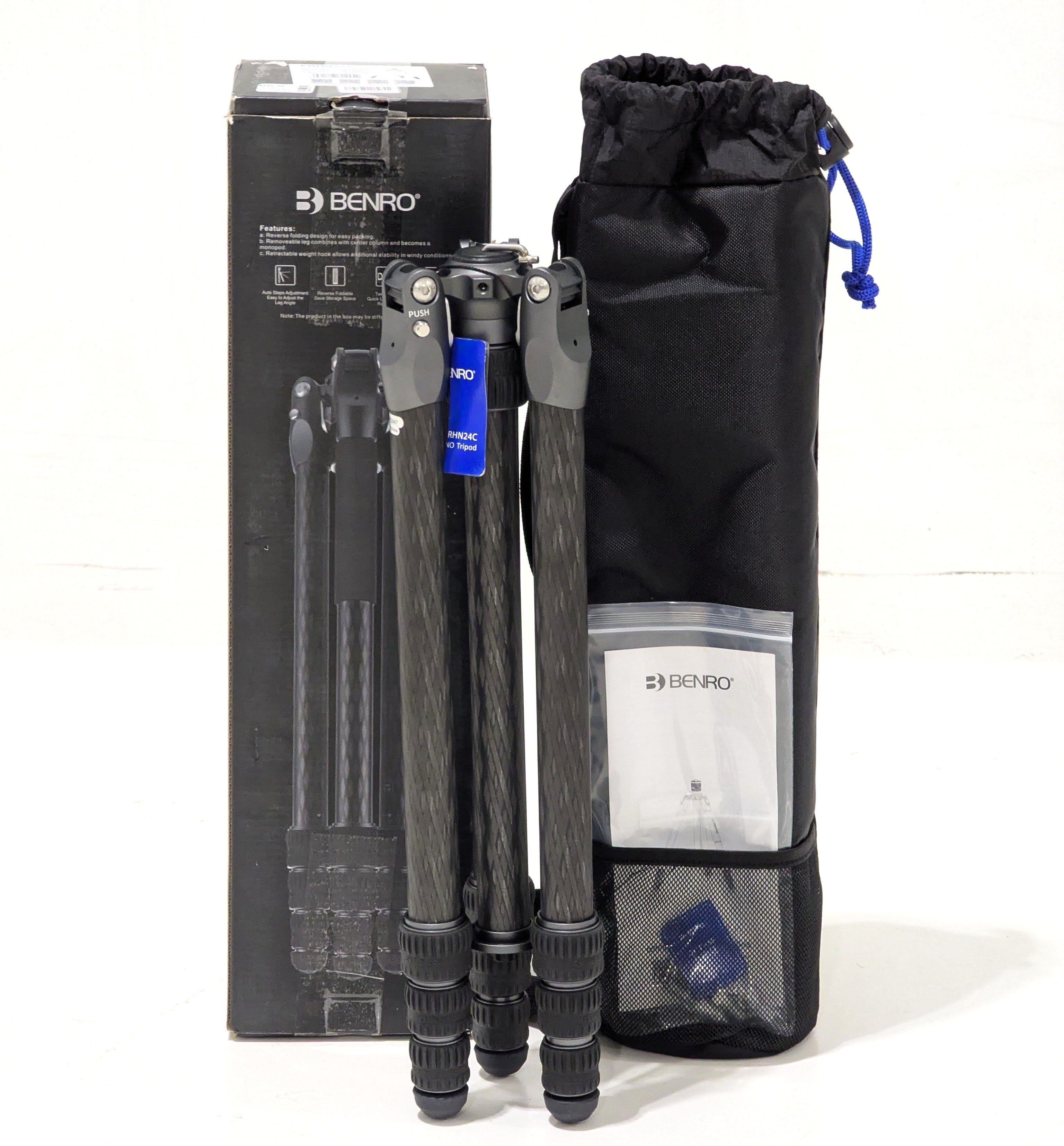 Benro Rhino Two Series Carbon Fiber Tripod - Lightweight & Durable Travel Tripod for DSLR Cameras | Perfect for Outdoor Photography, Hiking & Travel Adventures