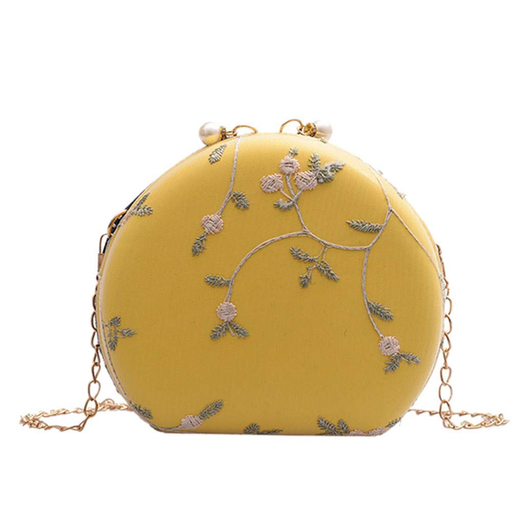 Heart-Shaped Lace Clutch Shoulder Bag for Women - Peach Fashion Crossbody Handbag in Yellow | Perfect for Date Nights, Weddings & Special Occasions