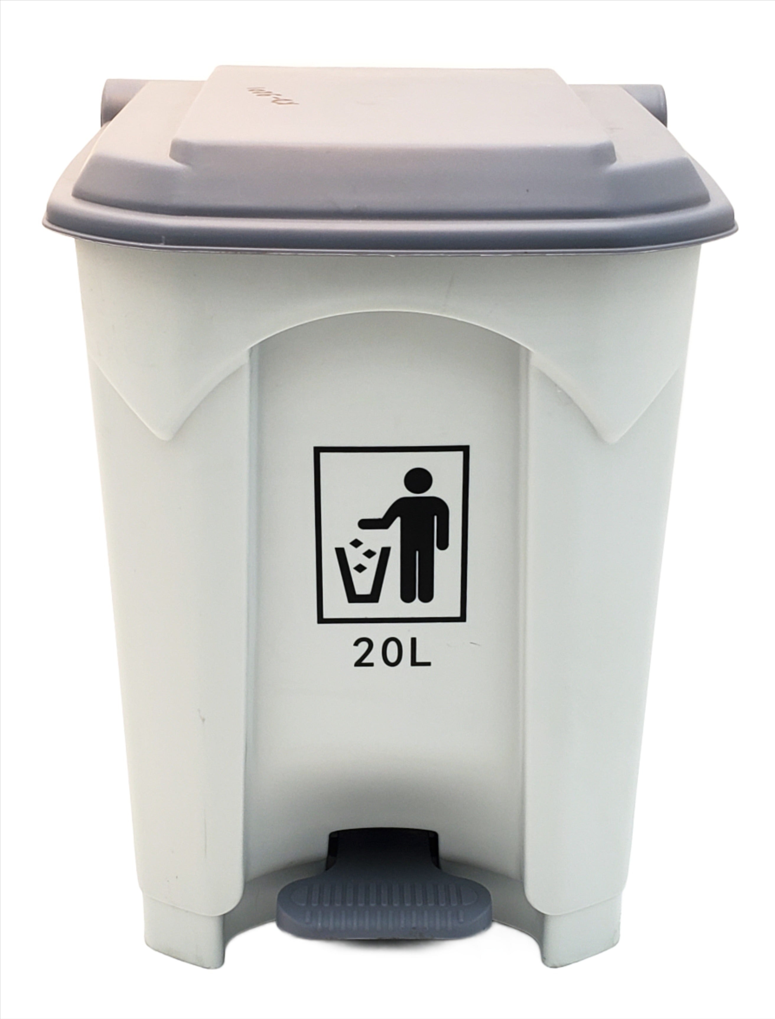 16x11 Inch 20L Plastic Pedal Trash Can with Lid - Hands-Free Step Garbage Bin for Kitchen, Bathroom, Office & Home Use