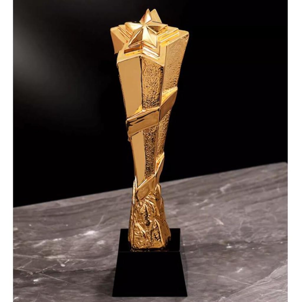 Golden Resin Championship Trophy for Youth Knowledge & Sports Competitions - 1st Place Award for Club Events, School Tournaments & Academic Achievements